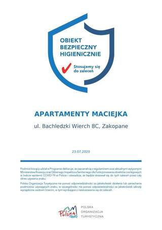 Отели типа «постель и завтрак» APARTAMENTY MACIEJKA Закопане Апартаменты с видом на горы-1